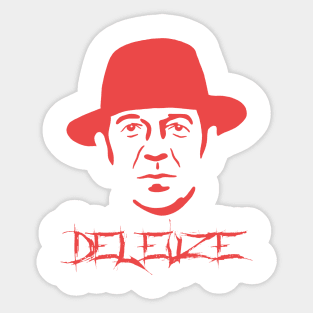 Deleuze Metal Font - French Philosophy Rhizome Author Sticker